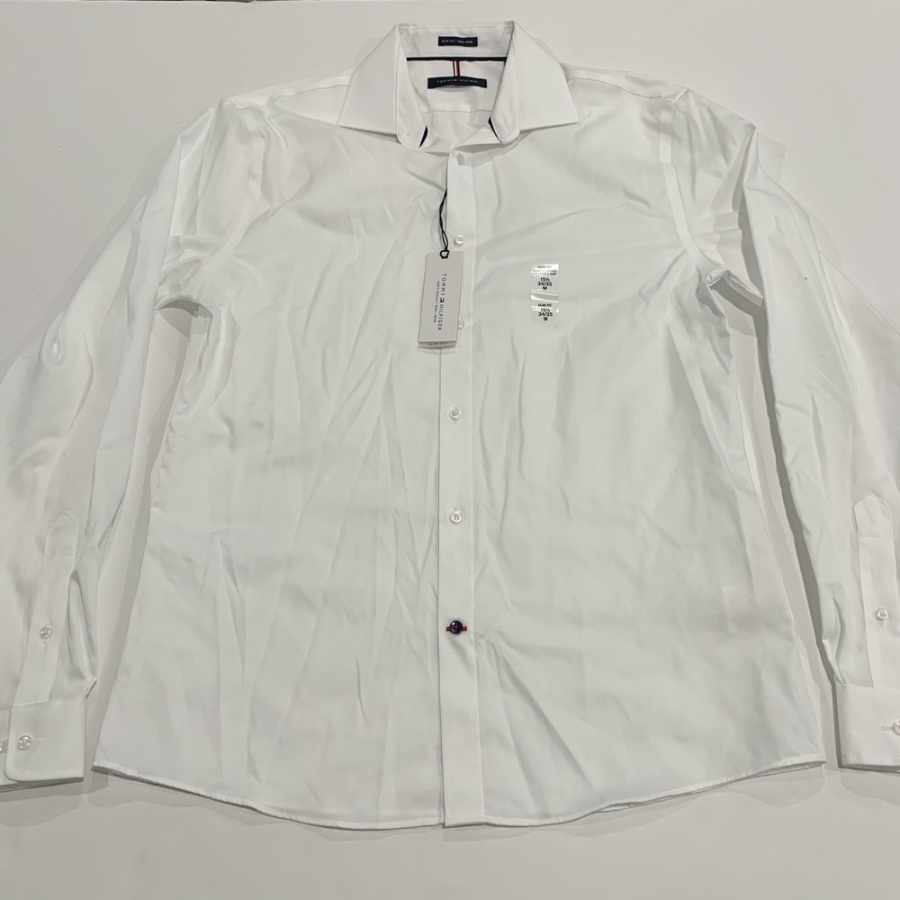 Tommy Hilfiger Mens White Button Down Shirt